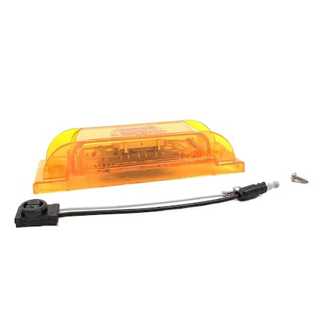 Truck-Lite Led, Yellow Rectangular, 8 Diode, Marker Clearance Light, Pc, 2 Screw Forget M/C, .180 21075Y
